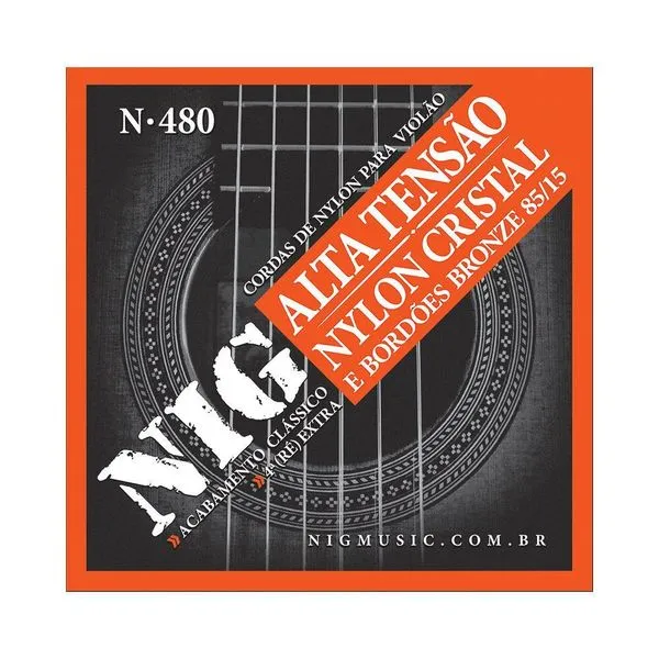 Encordoamento para Violão Nylon Tensão Alta Cristal Bronze N480 com Corda Extra Nig Brinquedos Encordoamento Violão Nylon Tensão Alta Cristal Bronze N480 Nig
