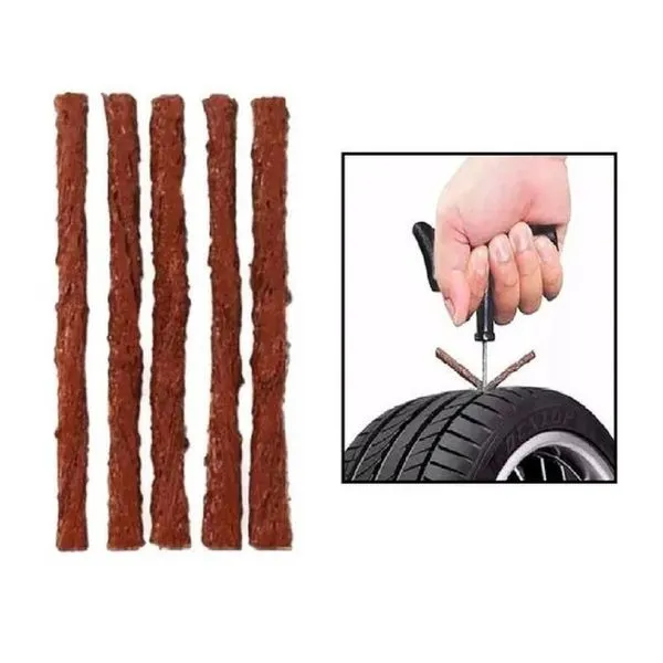 Kit 5 Refis para Reparo de Pneu sem Câmara BFH1329 Compatível com Carros e Motos Vedação Emergencial em Borracha Selante Kit 5 Refis para Reparo de Pneu sem Câmara BFH1329 Compatível com Veículos Leves e Motos Bestfer