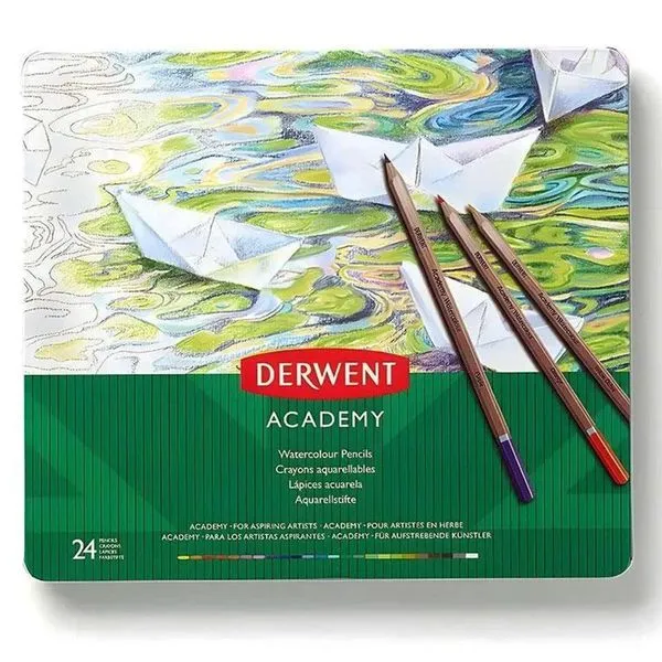 Lápis De Cor Aquarelável Academy 24 Cores - Derwent