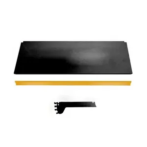 Kit 3 Bandeja Prateleira 30x91 New Plus para Gôndolas Preto com Porta Etiqueta Amarelo Sa Gôndolas Kit 3 Bandeja Prateleira 30x91 New Plus Preto com Porta Etiqueta Amarelo Sa Gôndolas