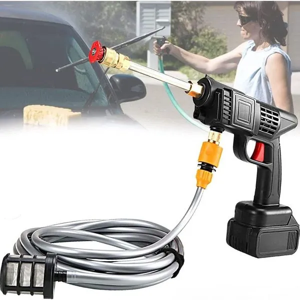 Lavadora Alta Pressão 21v Sem Fio Portátil C- Bateria, Carregador E Bico Multifuncional
