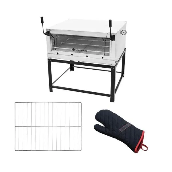 Forno a Gás Industrial Venâncio Roma Inox 90 FIRI90 com Pedra Refratária Grade Extra e Luva Inox Forno a Gás Industrial Venâncio Roma Inox 90 FIRI90 com Pedra Refratária e Luva Inox