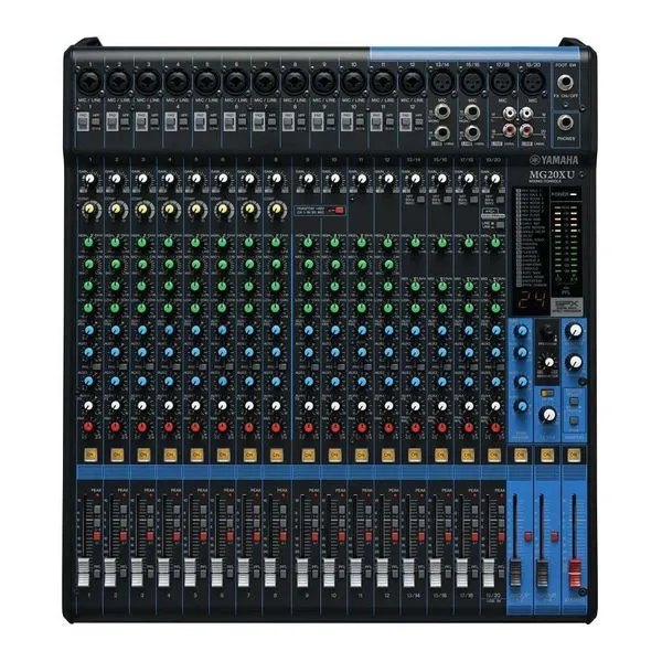 Mesa de Som Analógica Mg20xu com 20 Canais Usb e Efeitos Spx para Estúdio e Igrejas Yamaha Mesa de Som Analógica Mg20xu com 20 Canais e Interface Usb para Áudio Profissional Yamaha