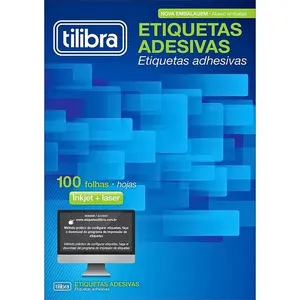 Etiquetas Adesivas Tilibra TB182 Compatíveis com Impressoras INKJET e LASER 33,9MM X 101,6MM Pacote 1400 Unidades Etiquetas Adesivas Tilibra TB182 para Impressoras INKJET e LASER 33,9MM X 101,6MM Pacote 1400