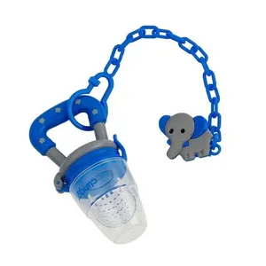 Porta Frutas com Prendedor de Chupeta Infantil Clingo para Introdução Alimentar Azul Brasgroup Porta Frutas com Prendedor de Chupeta Infantil Clingo Azul para Introdução Alimentar Brasgroup