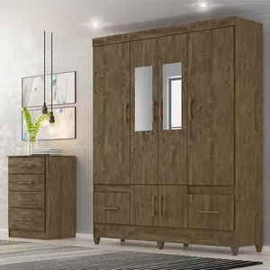 Guarda Roupa Casal Ambiente Ms912 Ms913 6 Portas 2 Gavetas 100% MDP 165 cm Marrom Moval Guarda Roupa Casal Ambiente Ms912 Ms913 6 Portas 2 Gavetas 100% MDP 165 cm Marrom