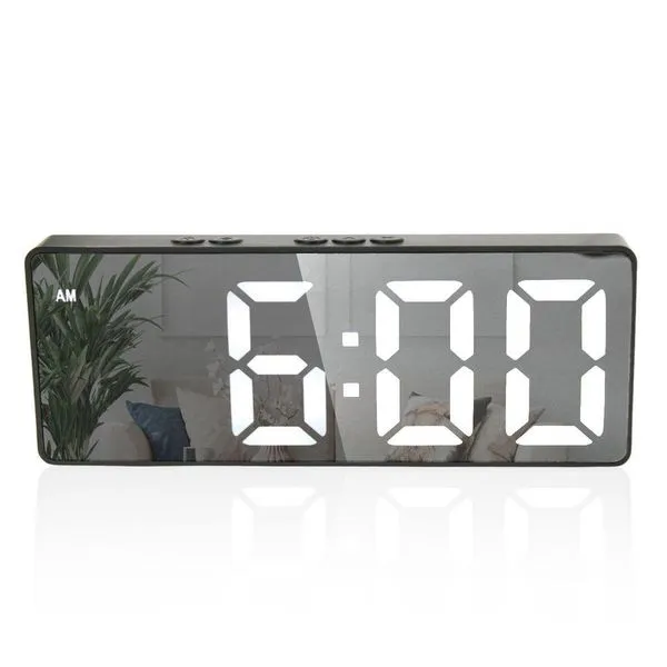Relogio Despertador Digital Led Usb Pilha Portatil Alarme Cabeceira Cores Preto