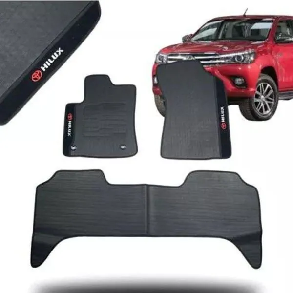 Kit Tapete Emborrachado Hilux 2019 A 2025 3 Peças