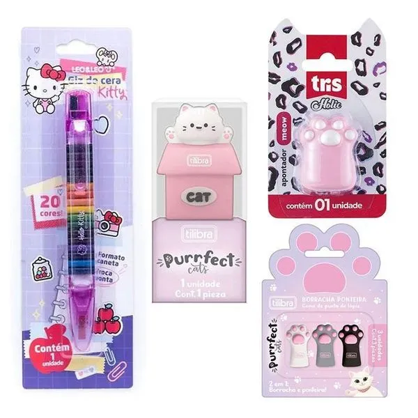 Kit Escolar 6 Peças Cats Meow - Tend