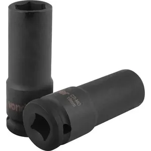 Soquete Sextavado Impacto Longo 1/2"x18mm Cromo Molibdênio - VONDER