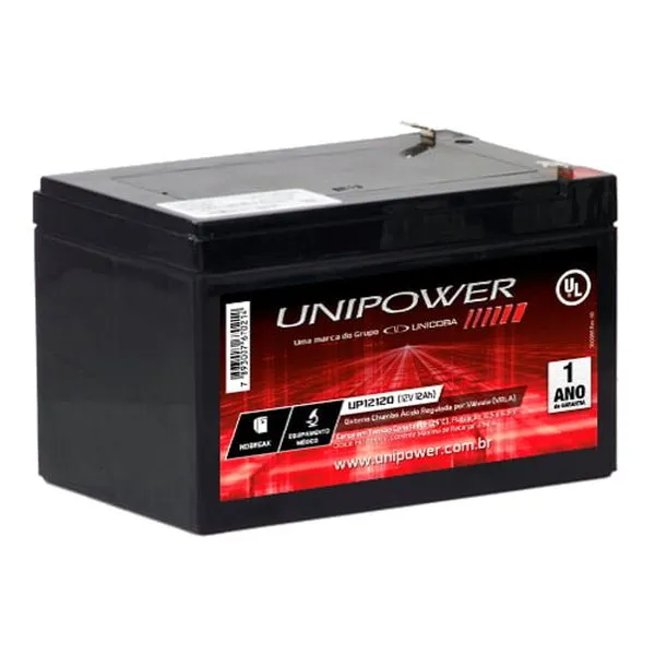 Bateria Selada Unicoba Unipower 12V 12,0Ah - UP12120 (Bateria p/ No-Break)