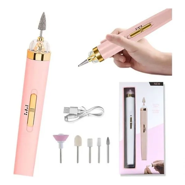 Kit Lixadeira De Unhas Portátil 5 Em 1 - Manicure E Cutícula Com Facilidade