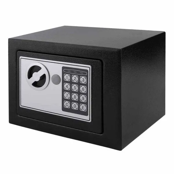 Cofre Eletrônico Digital Portátil Em Aço Com Senha Chave Casa Conforto Higiene