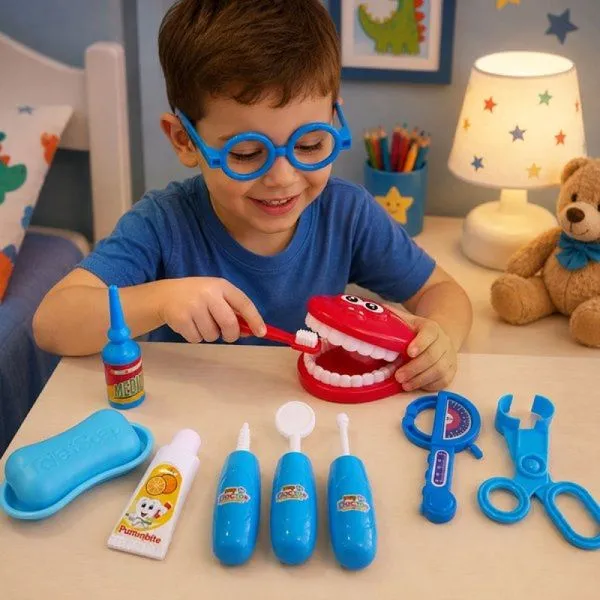 Kit Brinquedo Infantil Dentista Médico Doutor Com Acessórios