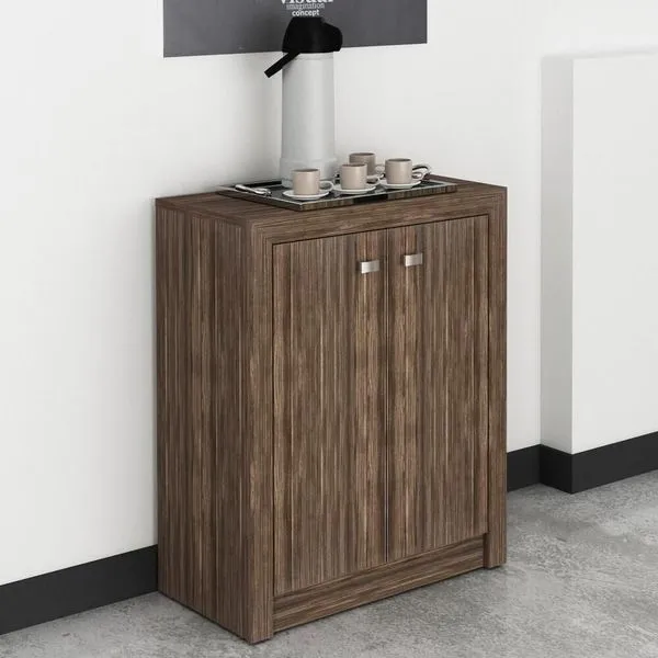 Balcão Escritório Com 2 Portas Multimóveis Cr25013 Nogal