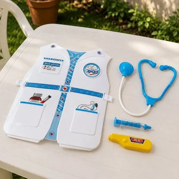 Brinquedo Infantil Profissão Doutor Médico Jaleco Kit 4pçs