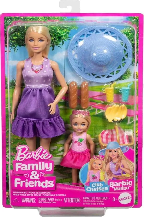 Boneca Barbie E Chelsea Family Malibu Piquenique Mattel