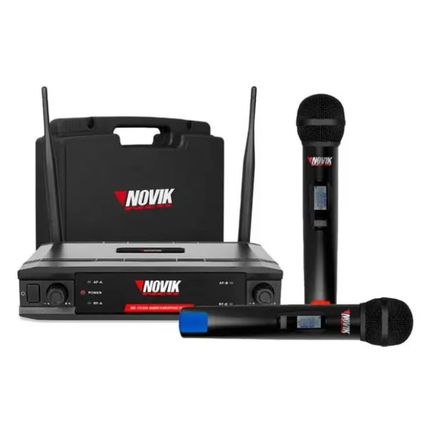 Microfone UHF Dupla Frequencia Fixa Transmissao Digital