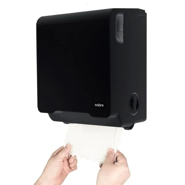 Dispenser Autocortante Para Toalha Em Bobina Mecânico Preto - Nobre