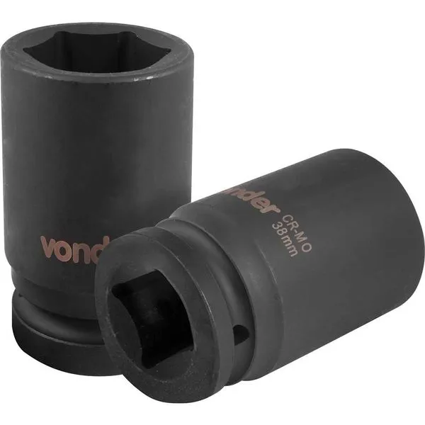 Soquete Sextavado Impacto Longo 1"x38mm Cromo Molibdênio - VONDER