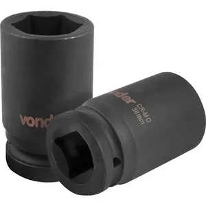 Soquete Sextavado Impacto Longo 1"x38mm Cromo Molibdênio - VONDER