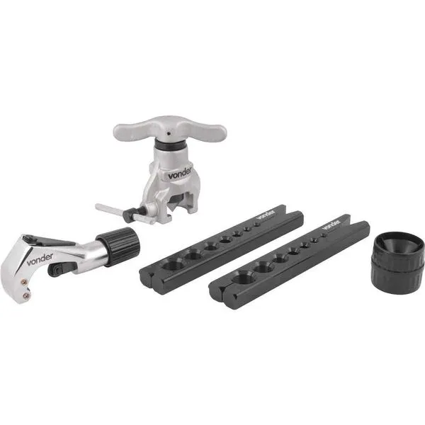 Flangeador e cortador de tubos jogo com 6 peças 1/8" à 11/8" VONDER