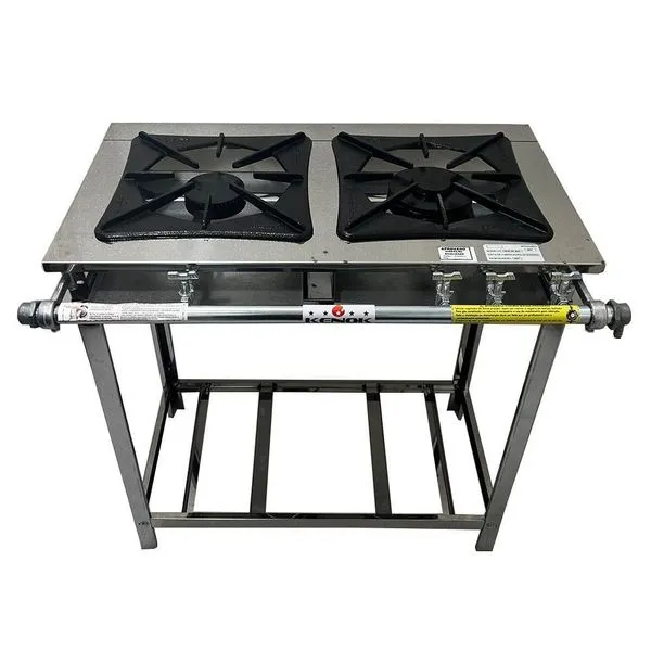 Fogão Industrial 2 Bocas Inox Baixa Pressão Trabor Kenok