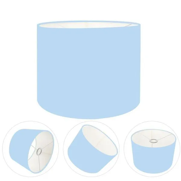 Cúpula Abajur E Luminária Cilíndrica Vivare Cp-7013 ø30x30cm - Bocal Nacional Azul-bebê