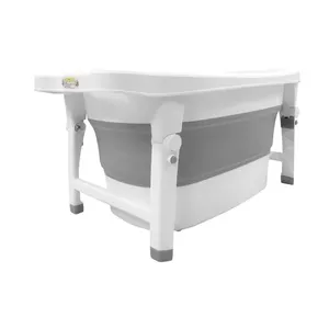 Banheira Infantil Fit Dobrável 130L em Plástico com Válvula de Drenagem Termossensível para Banho Relaxante Cinza Médio Banheira Infantil Fit Dobrável 130L em Plástico com Válvula de Drenagem Termossensível para Banho
