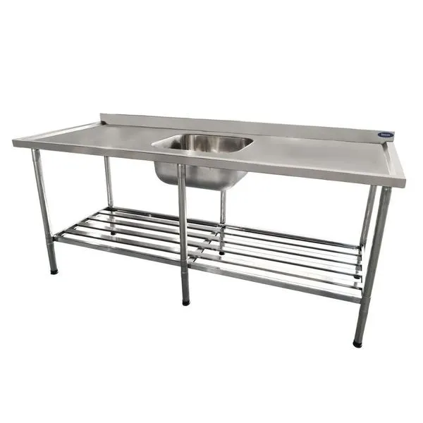 Bancada Mesa 200x70 Inox 430 com Cuba 50x40x25 Grade Inferior Frontao Cozinha Profissional 6814 Imeca Bancada Mesa Inox 430 200x70 com Cuba 50x40x25 Grade Inferior Modelo 6814 Imeca