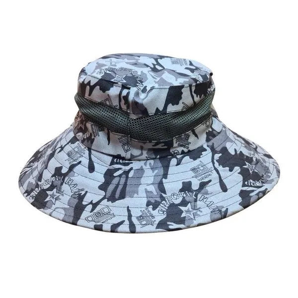 Chapéu Dk Camuflado Australiano Canavieiro Respirável Pesca Verde