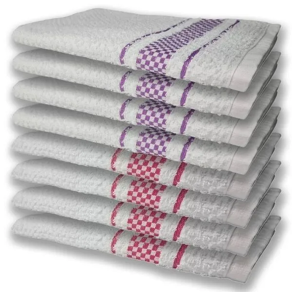 8 Panos De Prato Atoalhado Felpudo Premium 4 Rosa 4 Roxo
