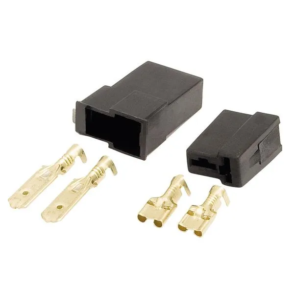 Conector Permak 2 Vias Quadrado com Terminais KIT 4 Pecas (embalagem com 10 KITS)