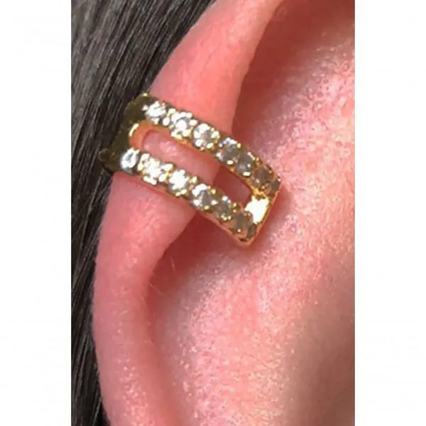Piercing Fake Floratta Joias F027 Banhado em Ouro 18K 1,1CM Dourado Hipoalergênico Níquel Free Unissex Piercing Fake Floratta Joias F027 Banhado em Ouro 18K 1,1CM Dourado Hipoalergênico Unissex