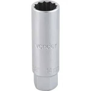 Soquete para vela de ignição encaixe 3/8" 14 mm estriado VONDER