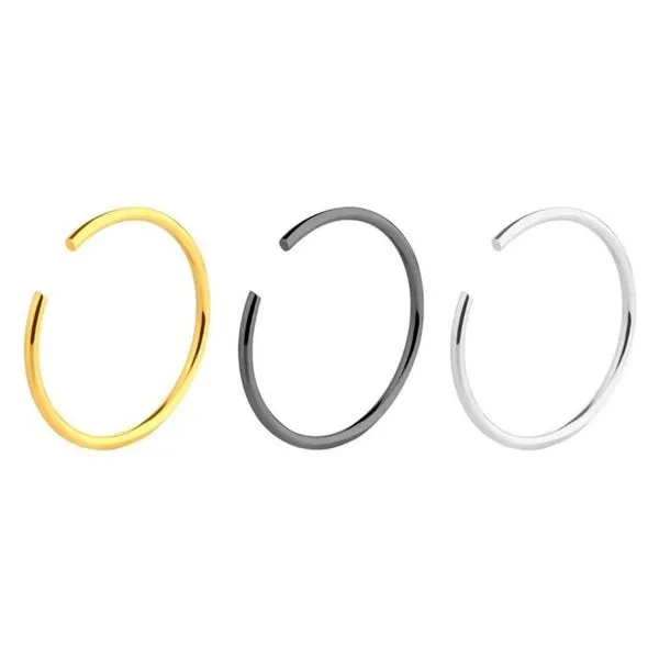 Kit 3 Piercing Aço Inox Argola Masculino Nariz Feminino Moda Dourado Preto Original Prata