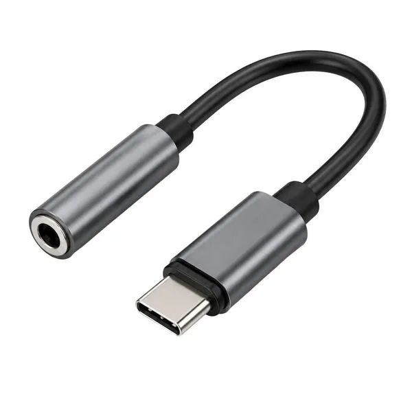Cabo Adaptador Tipo C para P2 3,5mm Saída de Áudio para Smartphone e Tablet Preto MDM Cabo Tipo C para P2 3,5mm Saída de Áudio Compatível com Dispositivos USB C Preto MDM