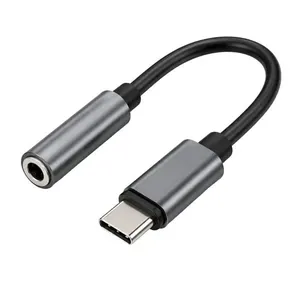Cabo Adaptador Tipo C para P2 3,5mm Saída de Áudio para Smartphone e Tablet Preto MDM Cabo Tipo C para P2 3,5mm Saída de Áudio Compatível com Dispositivos USB C Preto MDM