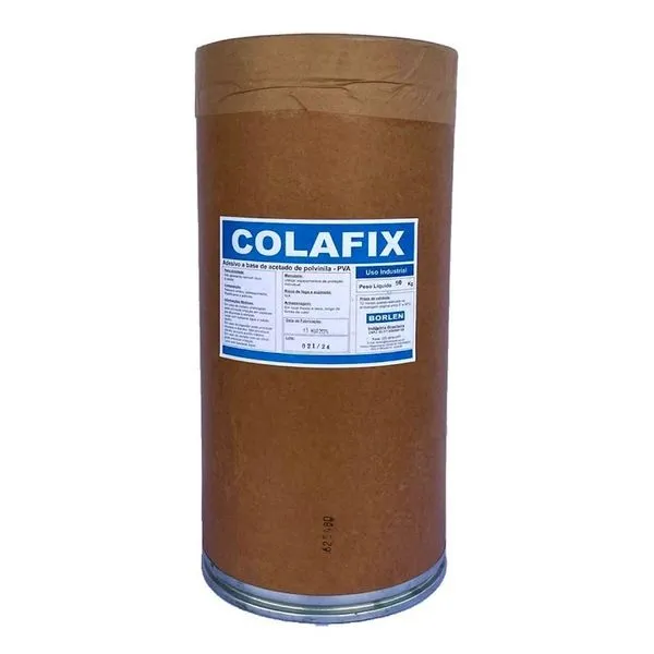 Cola PVA Branca Colafix 1102 para Papelão e Madeira 50kg Adesivo Industrial Branco Borlen Brasil Cola PVA Branca Colafix 1102 para Papelão e Madeira 50kg Adesivo Branco Borlen Brasil