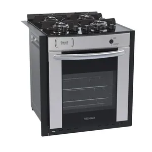 Fogão de Embutir Venax Gaudi Prisma Vitreo bl 4 Bocas a Gás glp Inox
