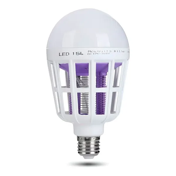 Lâmpada Repelente Luz LED Bocal Mata Mosquito