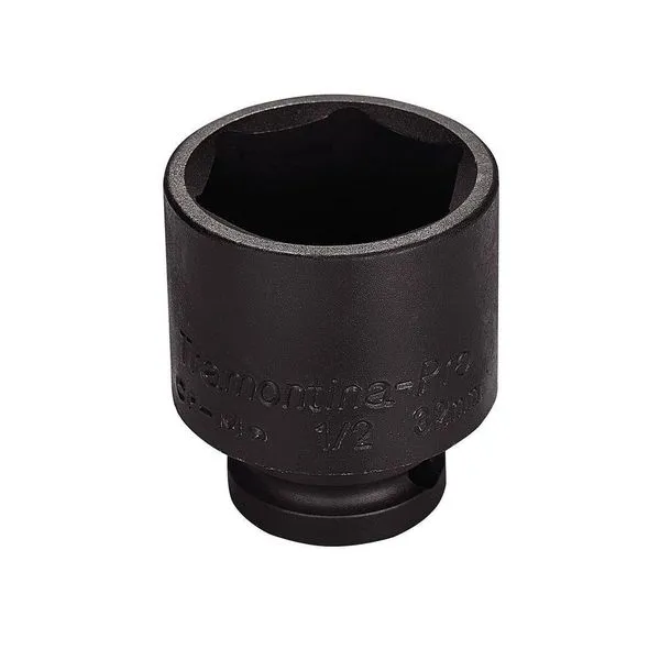 Soquete Impacto Sextavado Aço Cromo Molibdênio 32mm - Encaixe 1/2pol Tramontina Pro Tramontina