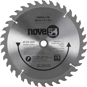 Lâmina de serra circular com 36 dentes de metal duro/vídea 235mmx25mm NOVE54