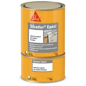 Sikadur Epóxi 1 Kilo - 499358 - Sika Adesivo 1kg Estrutural Sikadur Epoxi Cinza