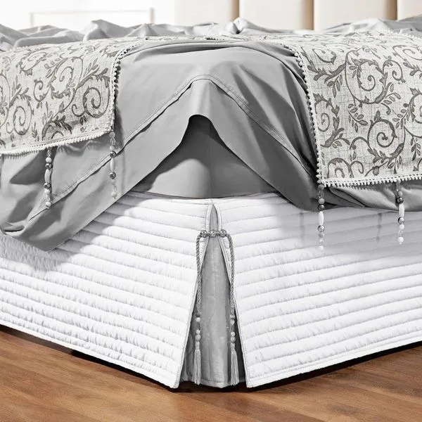 Saia Cama Box Casal Stylle 200 Fios Matelado Branca