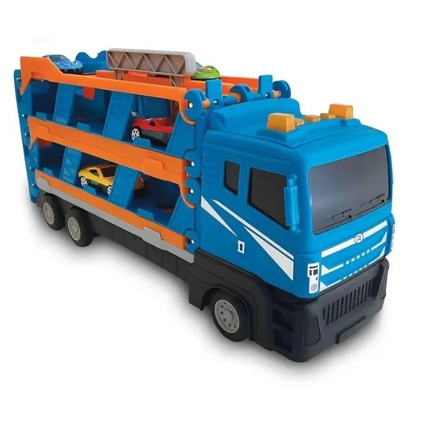 Caminhão Porta Carrinhos Com Pista - Ultrax - Luz E Som - St Import