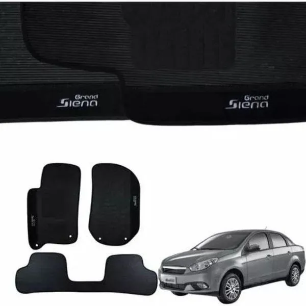 Kit Tapete Emborrachado Grand Siena 2012 Até 2021 3 Peças
