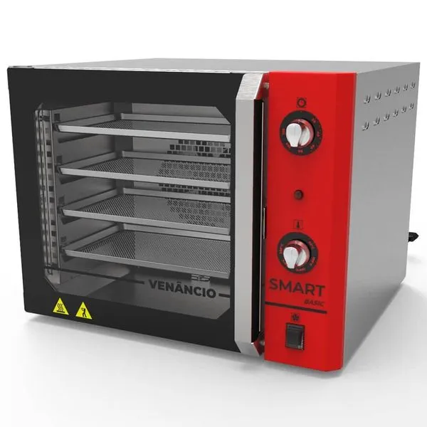 Forno Industrial de Convecção Venâncio Elétrico Convector Smart Basic Aço Inox 55L com Ventilador Vermelho 220V Forno Industrial de Convecção Venâncio Elétrico Convector Smart Basic 55L Vermelho 220V