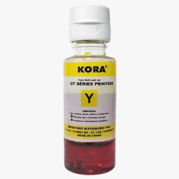 Refil de Tinta Compatível Hp Série GT53 GT52 para Impressora Tanque Bulk Ink Amarelo Yellow 70ML Kora Refil de Tinta Compatível Hp Série GT para Impressora Tanque Bulk Ink Amarelo Yellow 70ML Kora