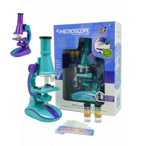 Microscopio Laboratorio Ciencias Luz Led 100x 200x 450x Infantil Acessorios Completo verde;tamanho:u